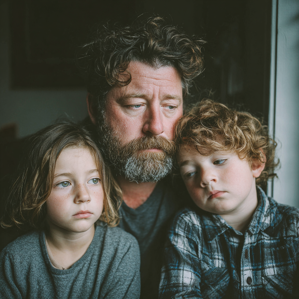 Una familia triste | Fuente: Midjourney