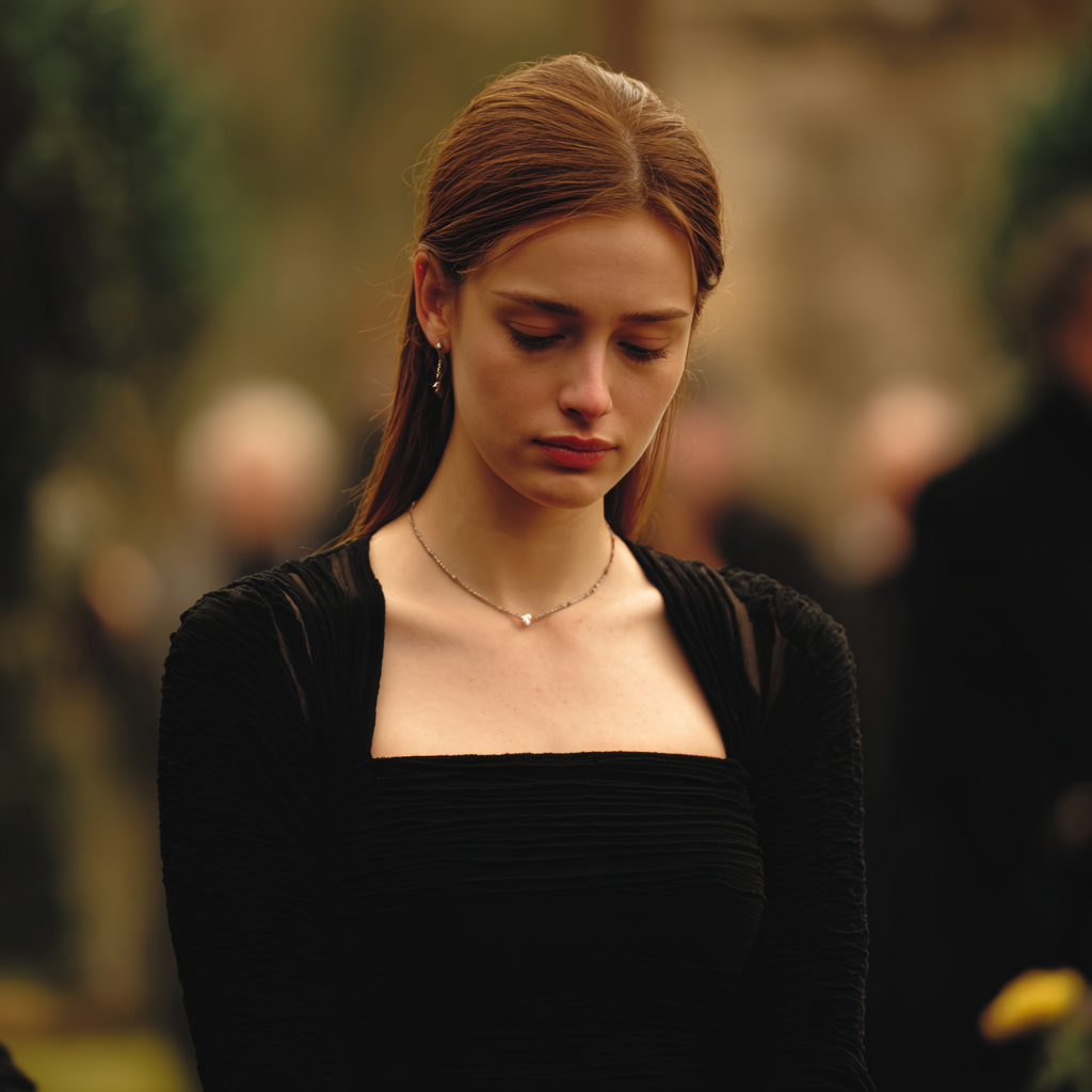 Una mujer emocionada con un vestido negro | Fuente: Midjourney