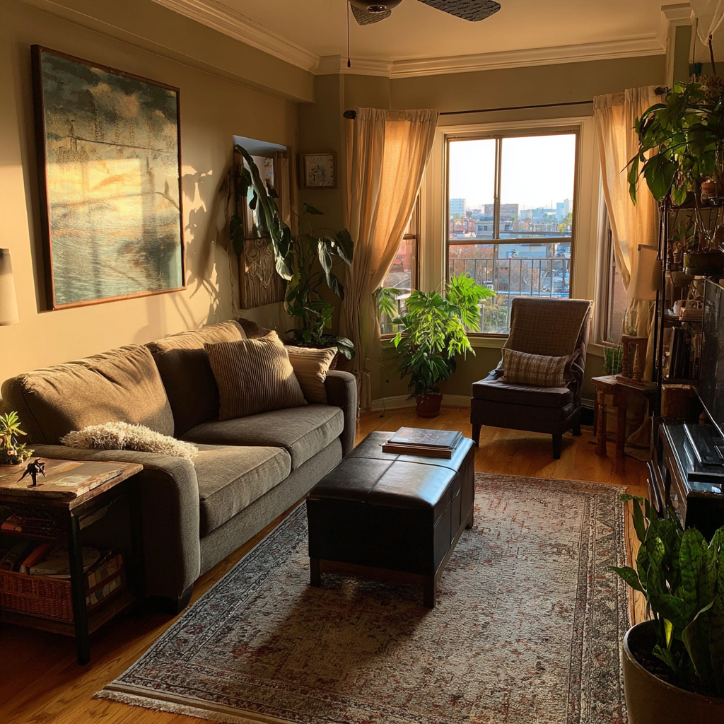 Salón de un apartamento | Fuente: Midjourney