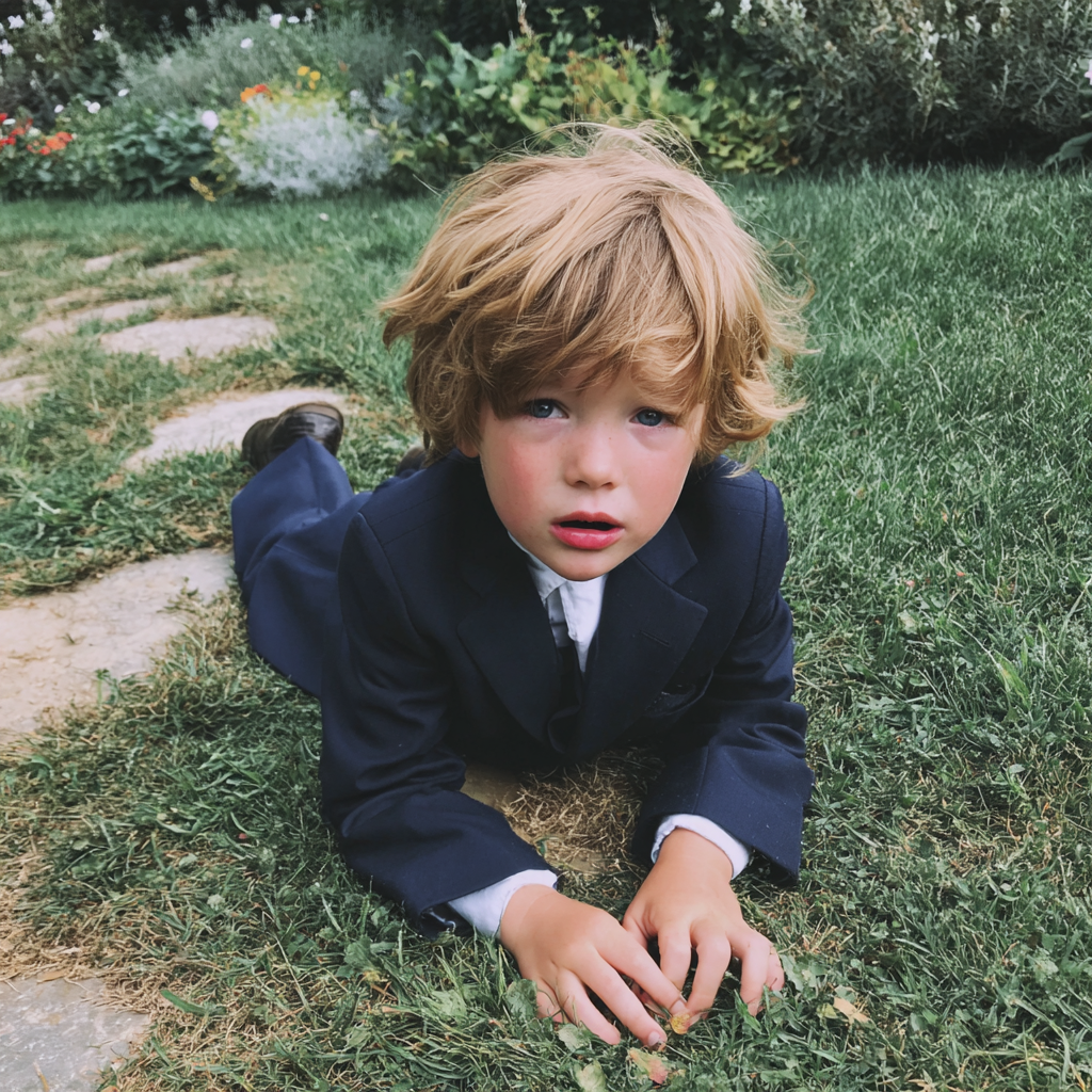 Un niño llorando en el suelo | Fuente: Midjourney