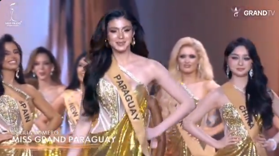 Miss Paraguay quedó en el top 20 en Miss Grand Internacional 2025. | Fuente: X/@Klausfigu