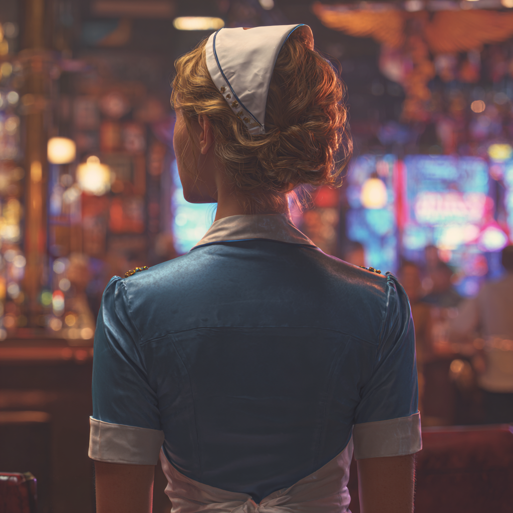 Una camarera en una cafetería | Fuente: Midjourney