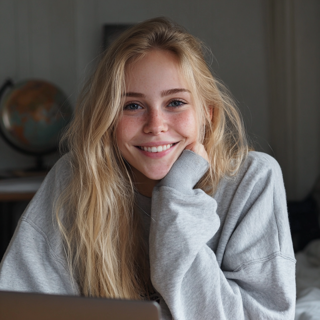 Una adolescente sonriente | Fuente: Midjourney