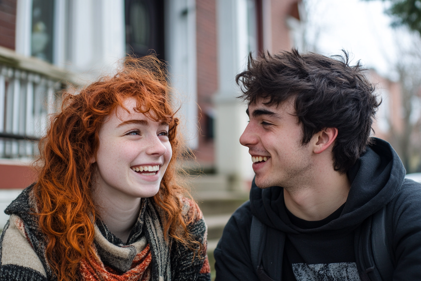 Hermanos riendo juntos | Fuente: Midjourney