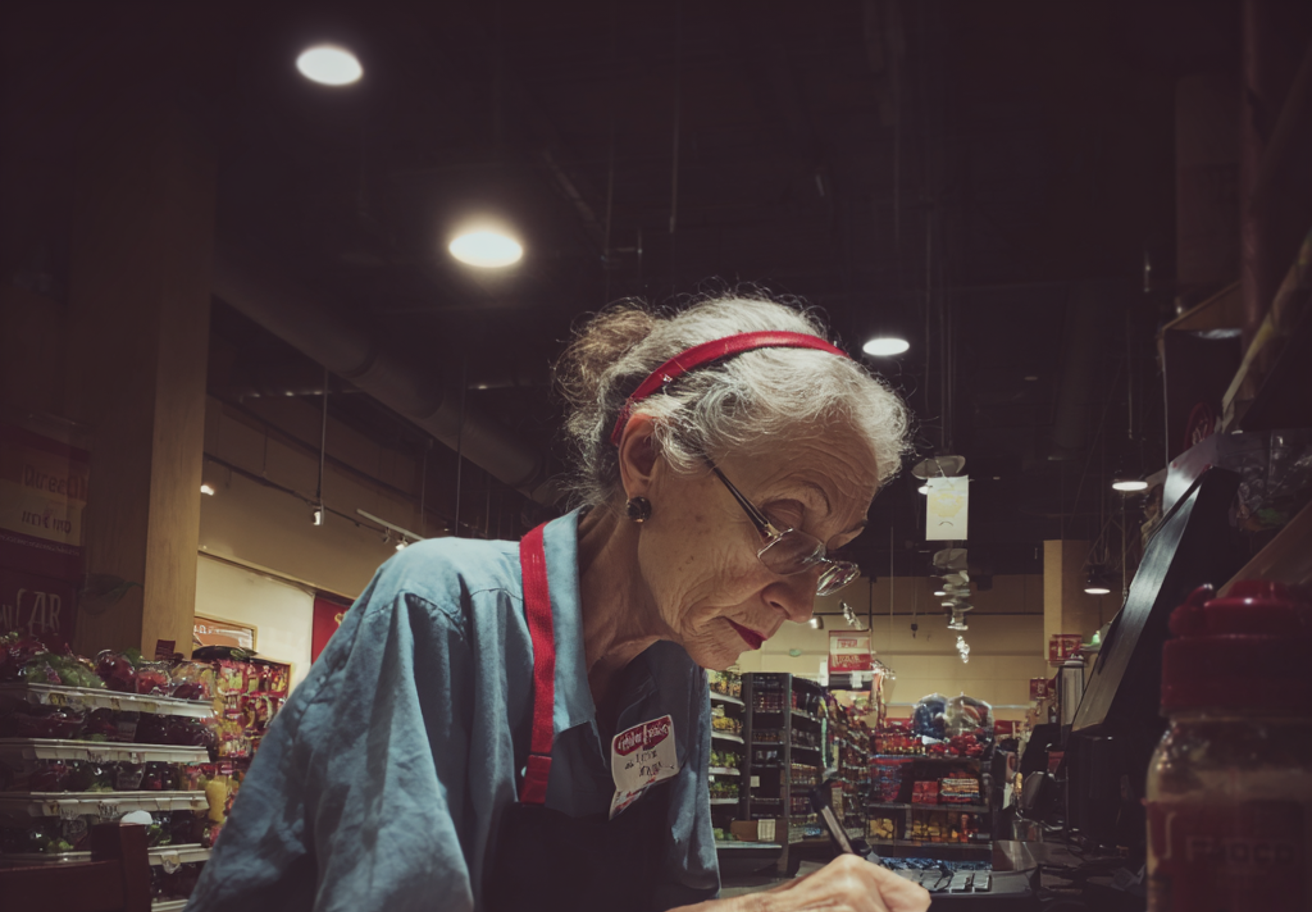 Una mujer mayor escribiendo una nota | Fuente: Midjourney