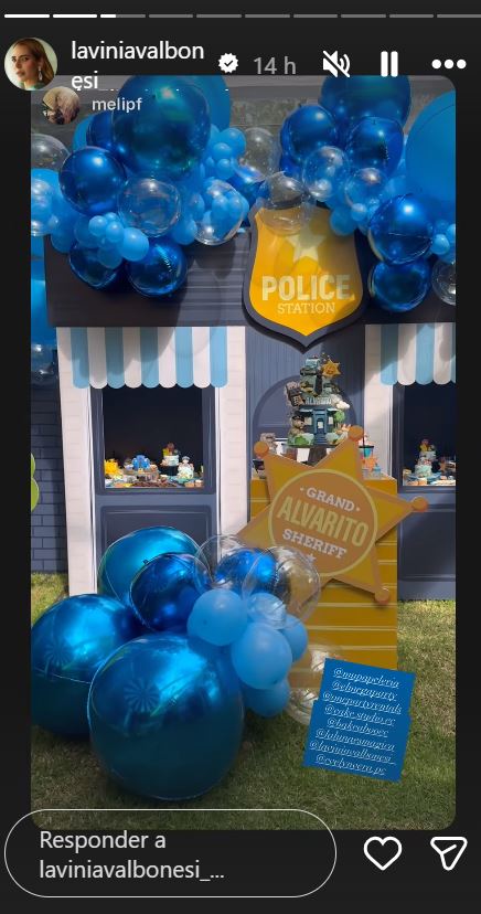 Decoración por el cumpleaños de Álvaro, el hijo de Daniel Noboa y Lavinia Valbonesi | Fuente: Instagram/laviniavalbonesi_