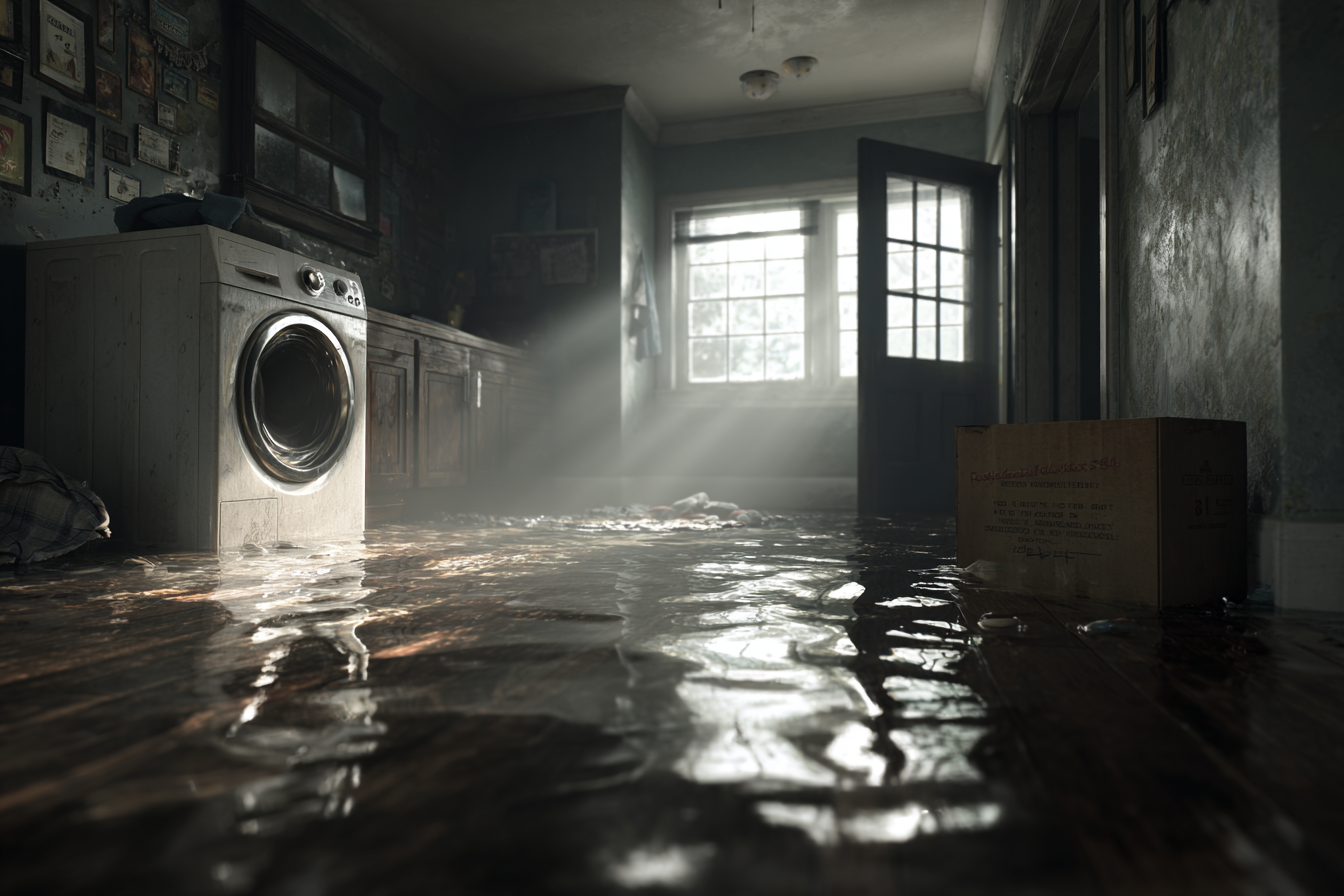 Un lavadero inundado | Fuente: Midjourney