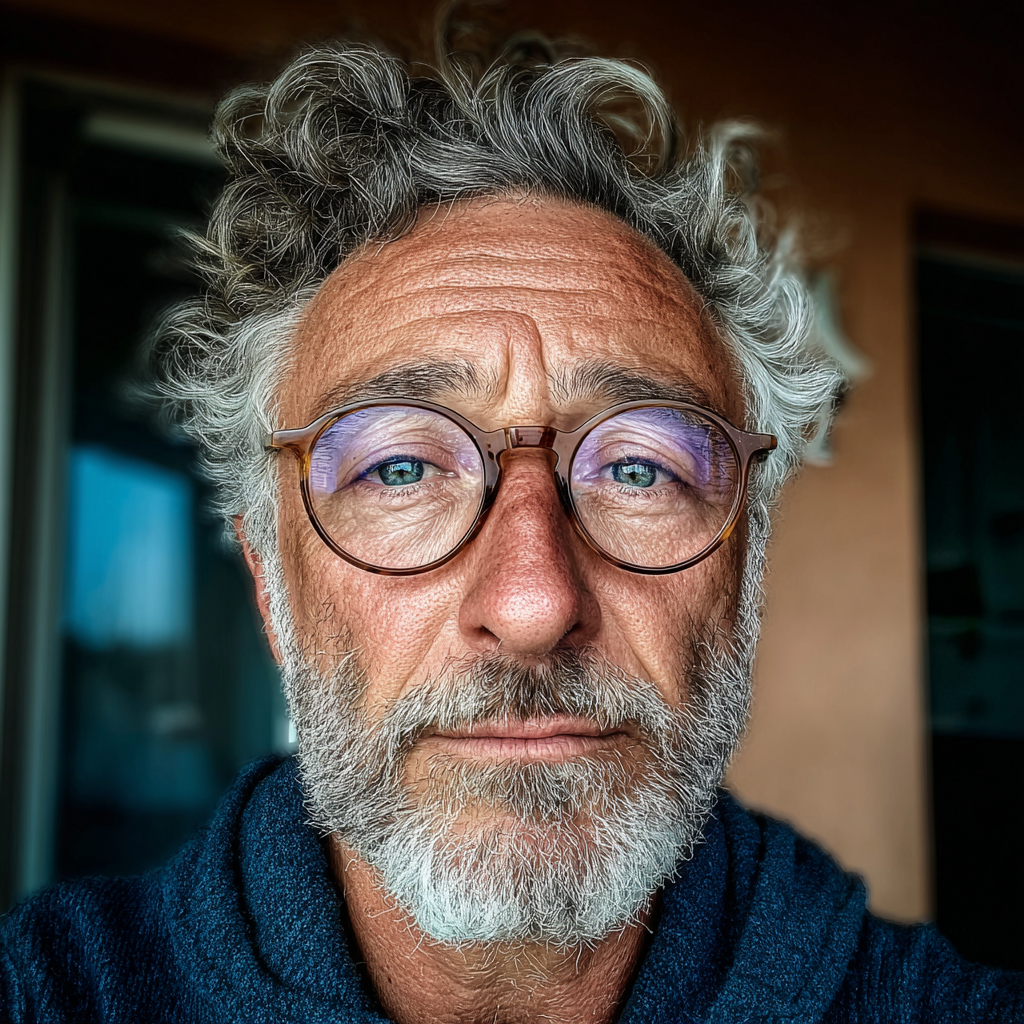 Un primer plano de un hombre mayor | Fuente: Midjourney