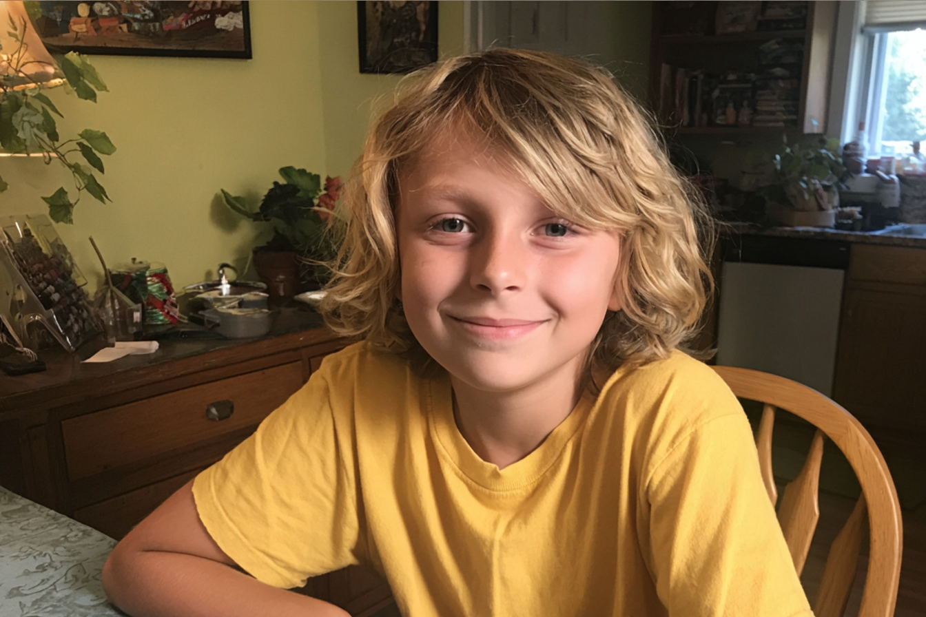 Un niño sentado a la mesa del comedor | Fuente: Midjourney
