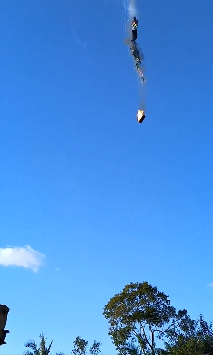 Globo aerostático durante la tragedia en Praia Grande, Santa Catarina, Brasil. | Fuente: X/AlertaMundoNews
