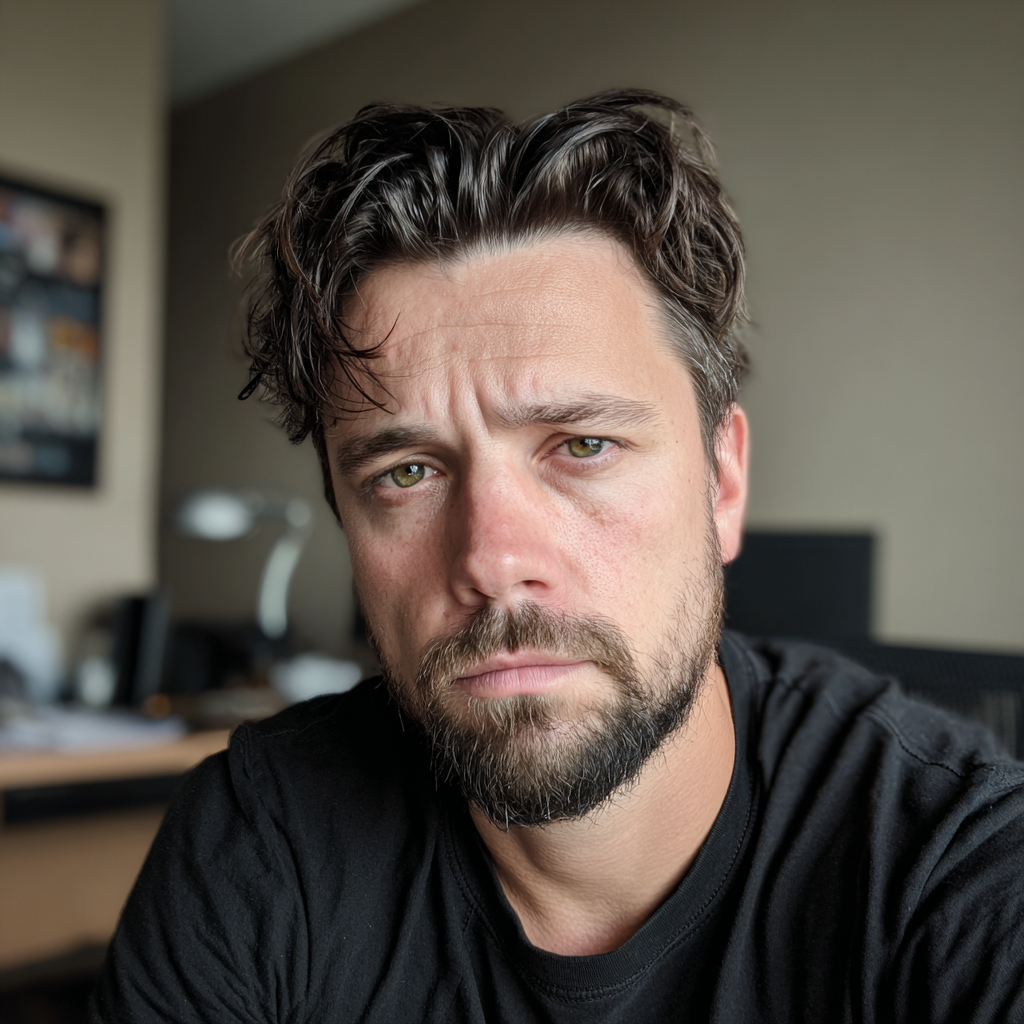 Un hombre molesto sentado en un despacho | Fuente: Midjourney