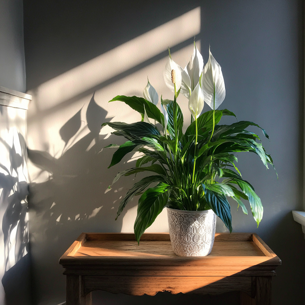 Una planta en una mesa del pasillo | Fuente: Midjourney