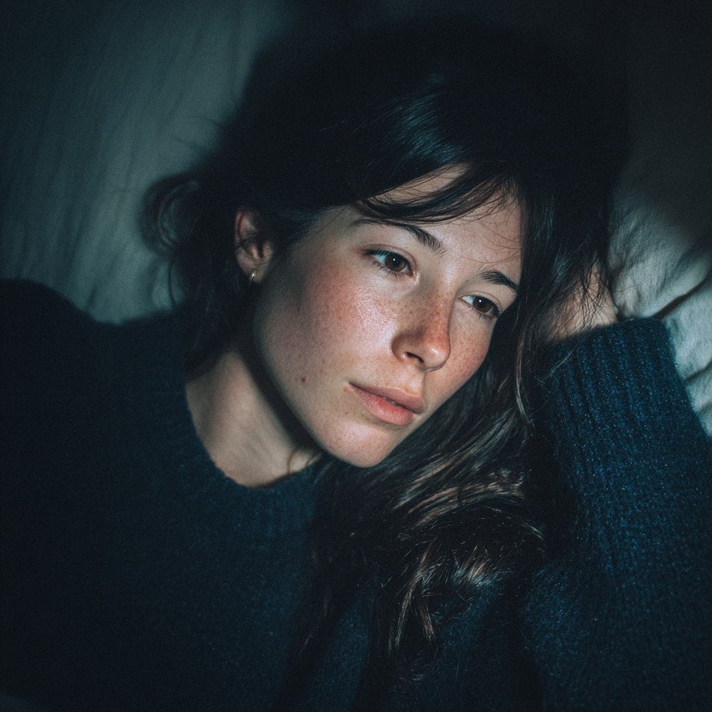Una mujer tumbada en su cama | Fuente: Midjourney