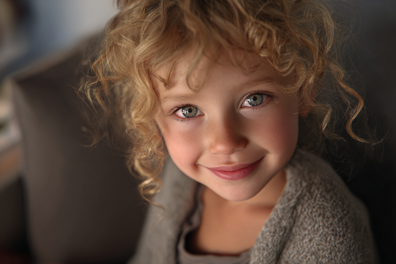 Una niña sonriendo | Fuente: Midjourney