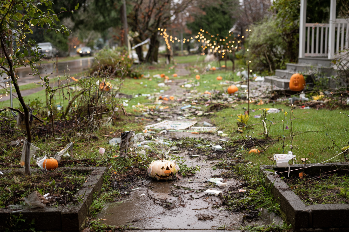 Un jardín delantero destruido | Fuente: Midjourney