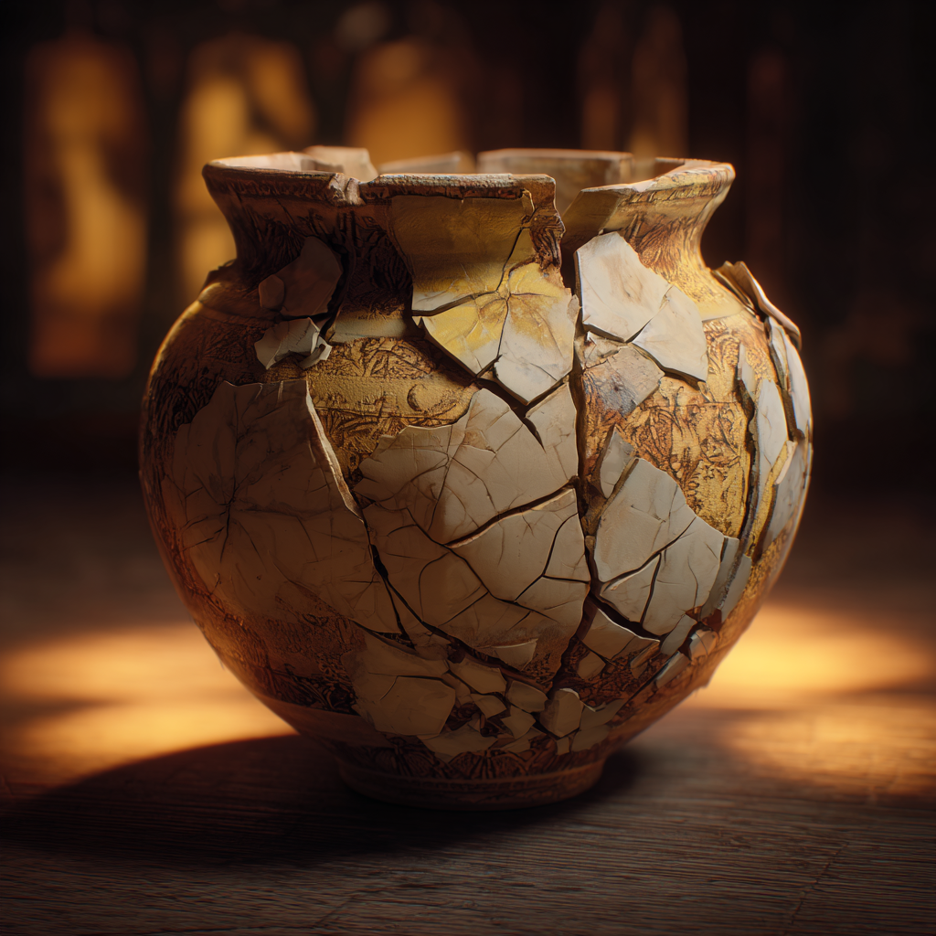 Una maceta rota arreglada | Fuente: Midjourney