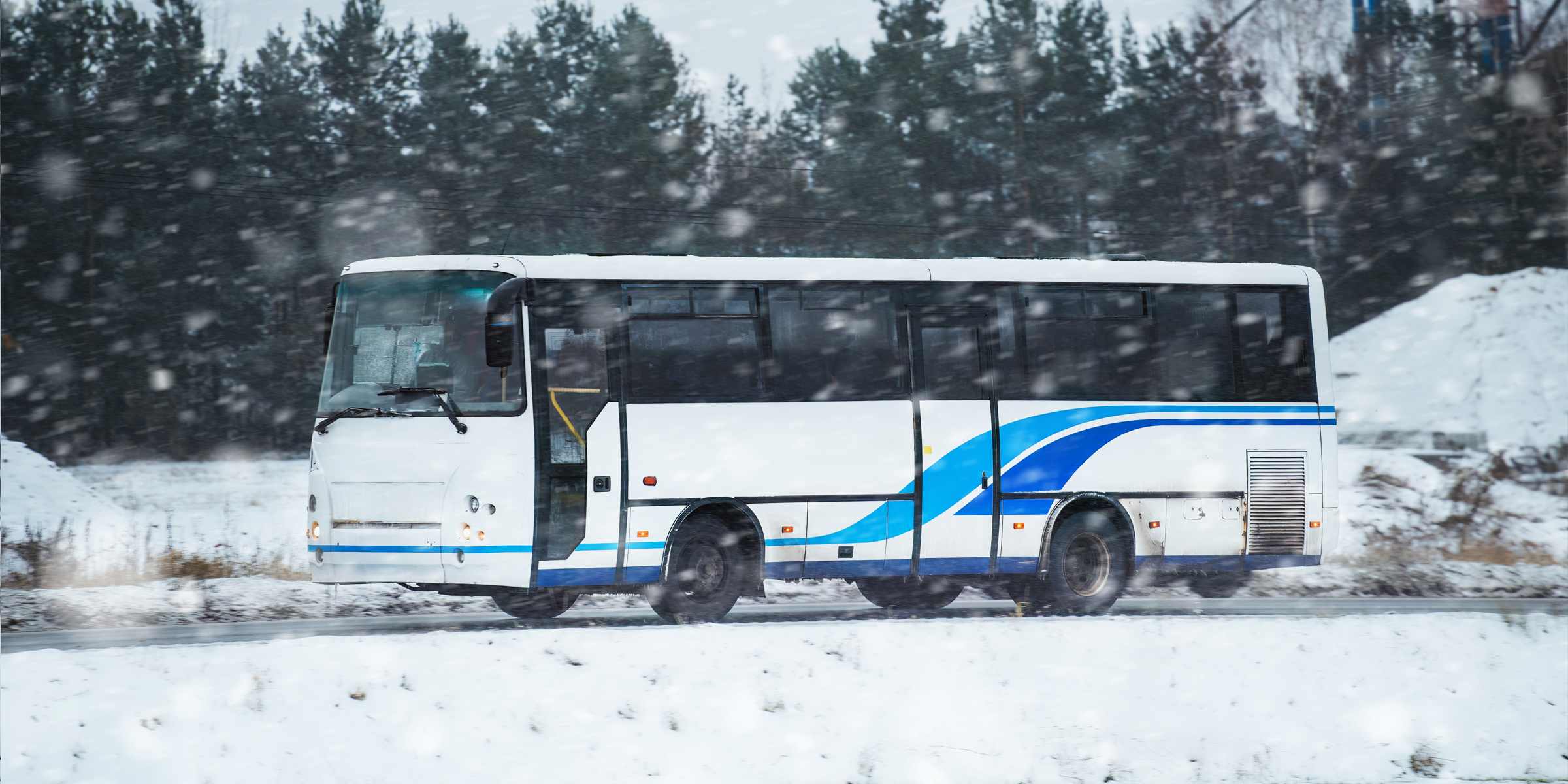 Autobús en una tormenta de nieve | Fuente: Shutterstock