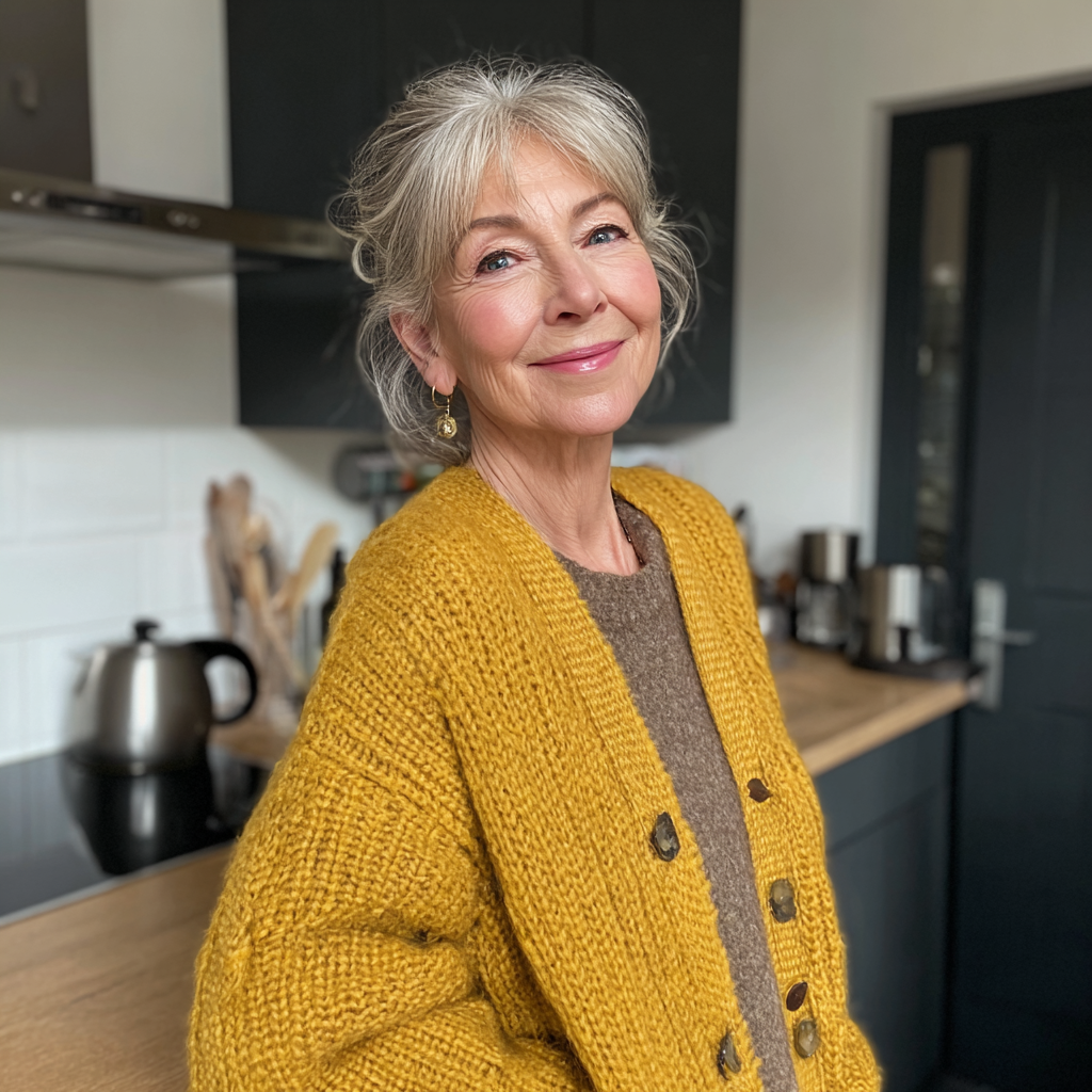 Una mujer mayor de pie en una cocina | Fuente: Midjourney