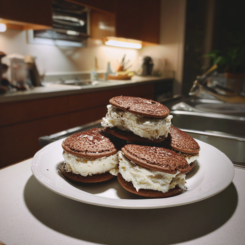 Un plato de bocadillos de helado | Fuente: Midjourney
