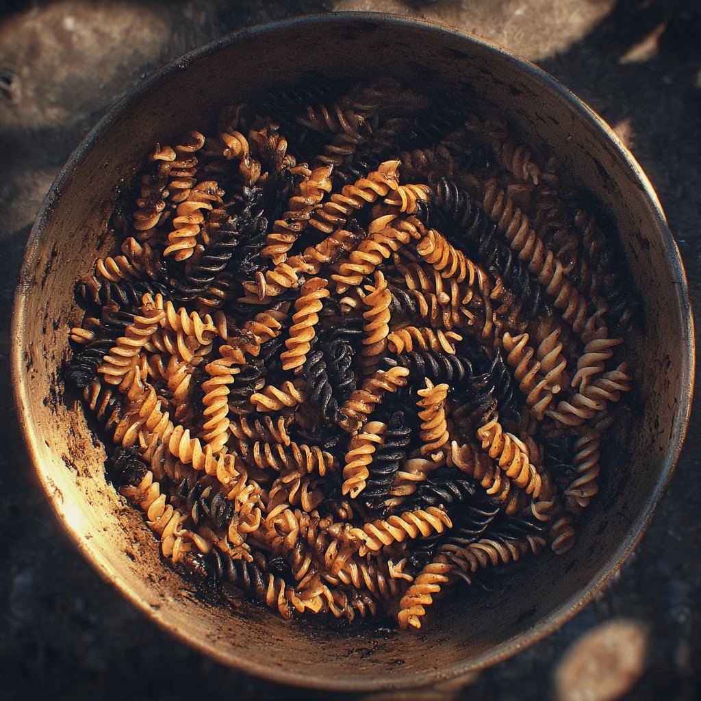 Una olla de pasta quemada | Fuente: Midjourney