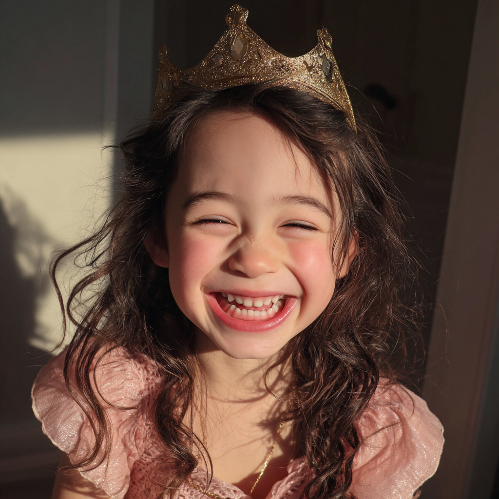 Una niña riendo | Fuente: Midjourney