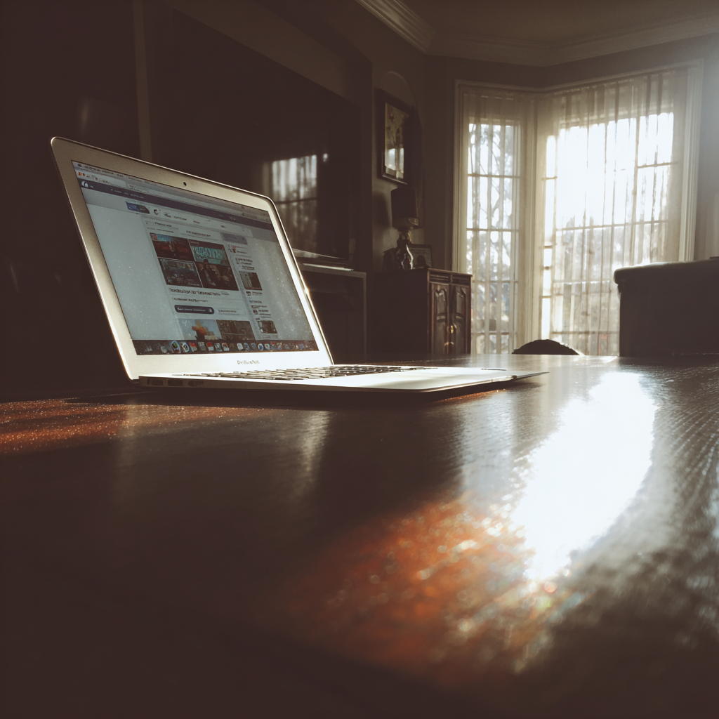 Un portátil abierto a las redes sociales | Fuente: Midjourney
