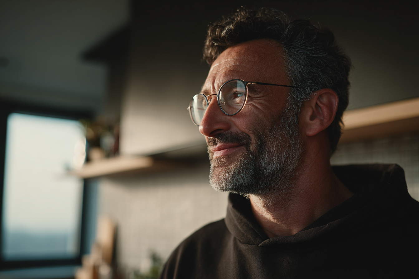 Un hombre de pie en su casa | Fuente: Midjourney