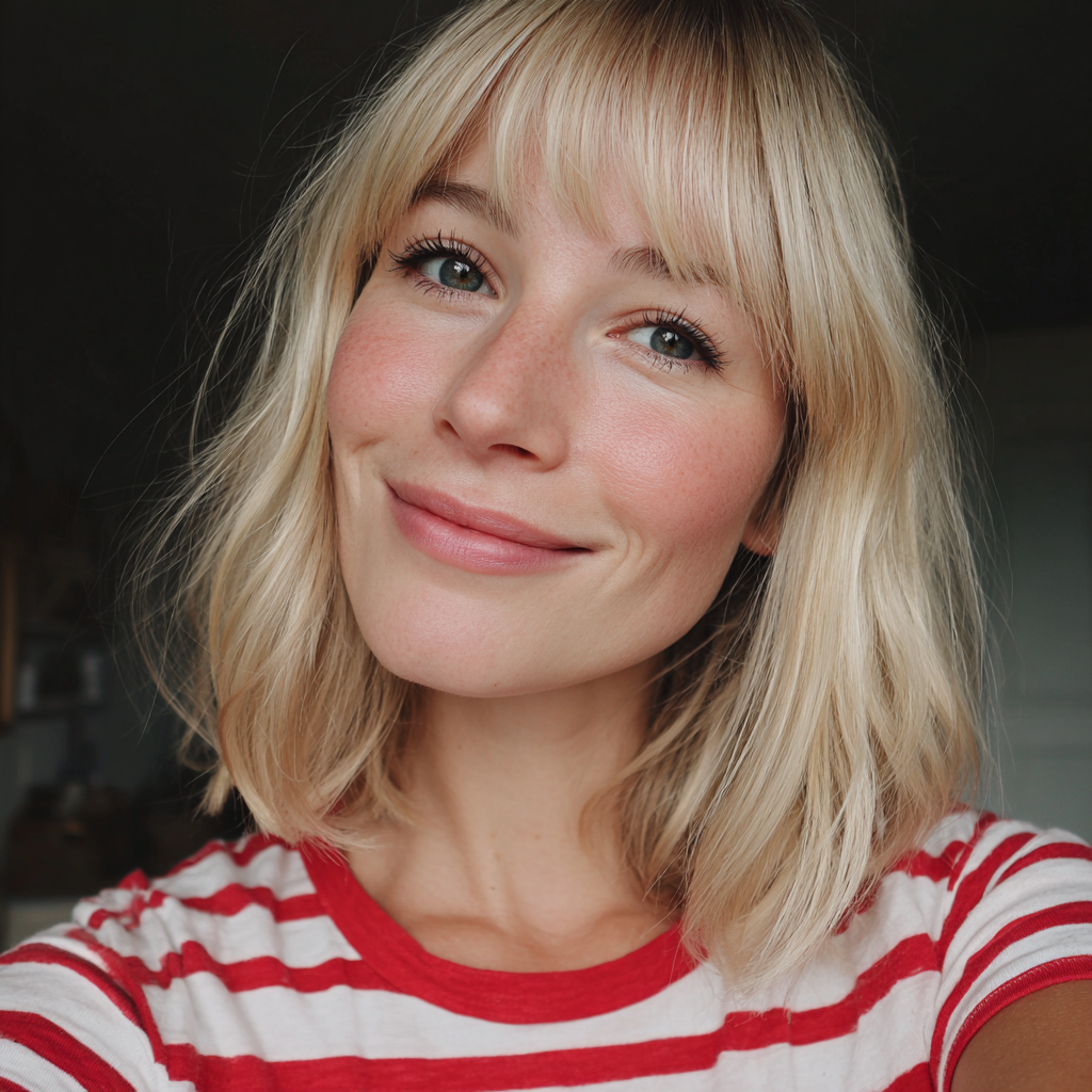 Primer plano de una mujer sonriente | Fuente: Midjourney