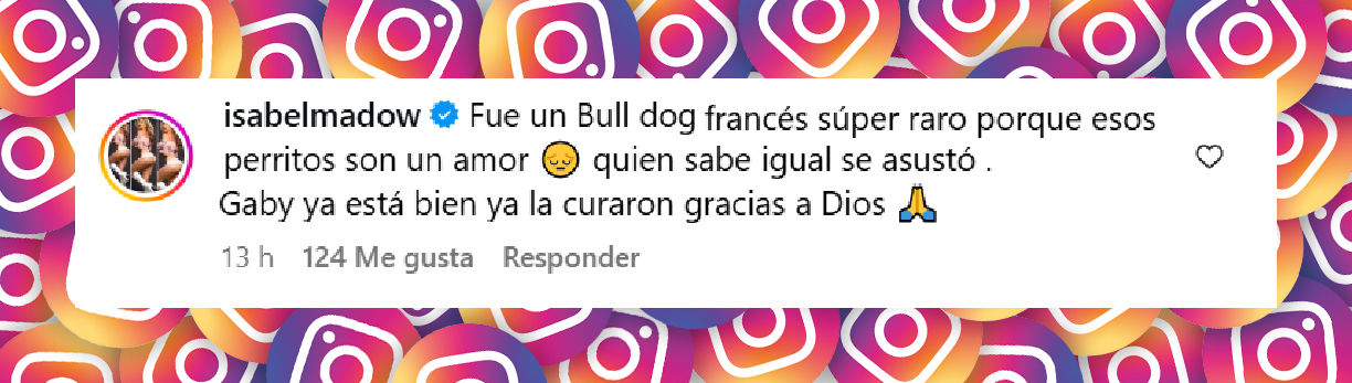Mensaje de una persona al conocer lo que le ocurrió a Gaby Ramírez. | Fuente: Instagram/@tvynovelasmex