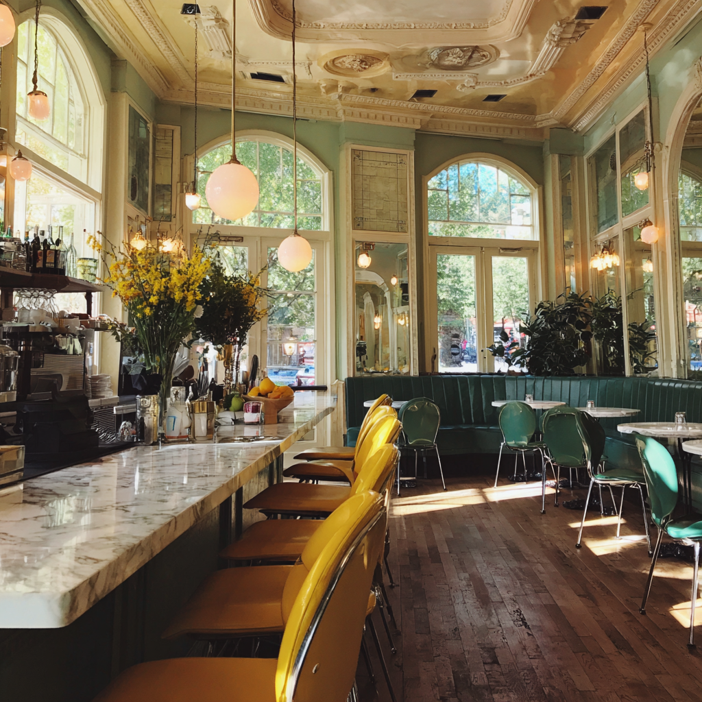 El interior de un bistró de lujo | Fuente: Midjourney