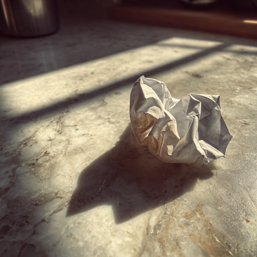 Un trozo de papel arrugado | Fuente: Midjourney