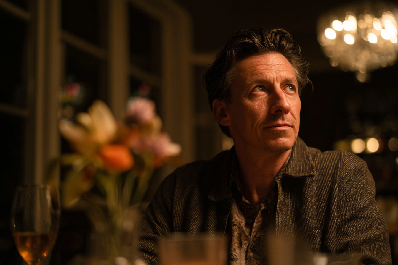 Un hombre sentado a la mesa | Fuente: Midjourney