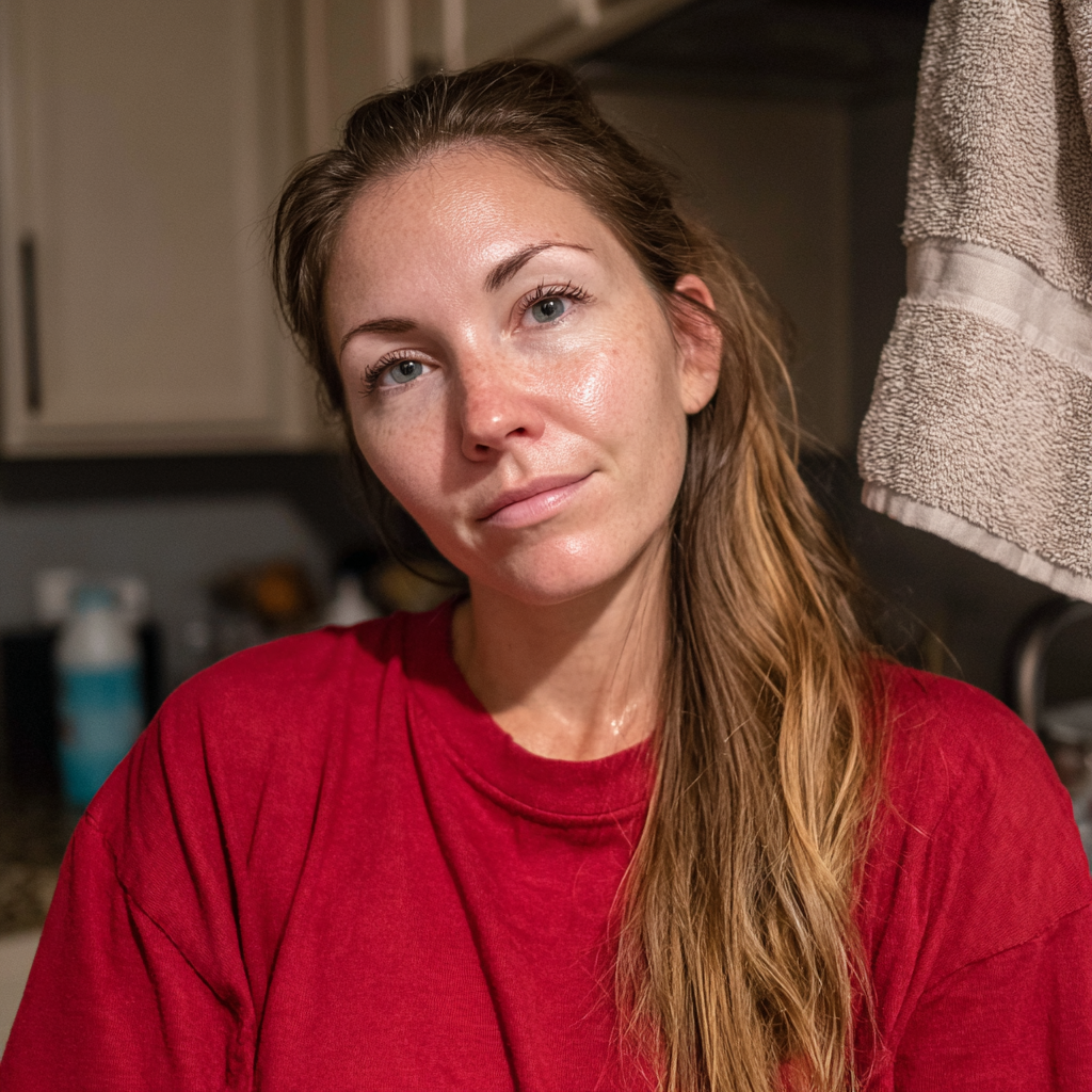 Una mujer de pie en una cocina | Fuente: Midjourney