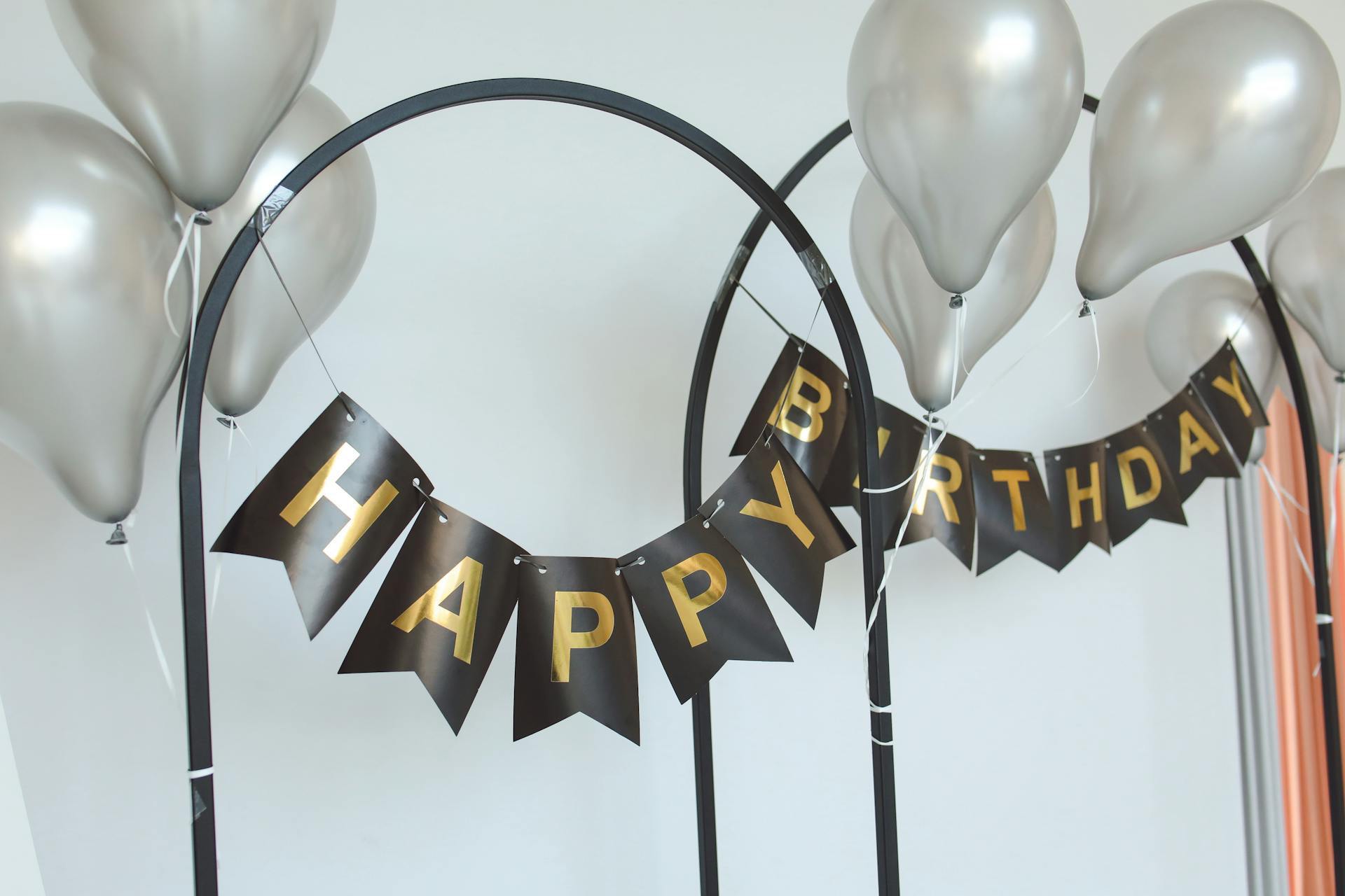 Una pancarta de feliz cumpleaños y globos | Fuente: Pexels