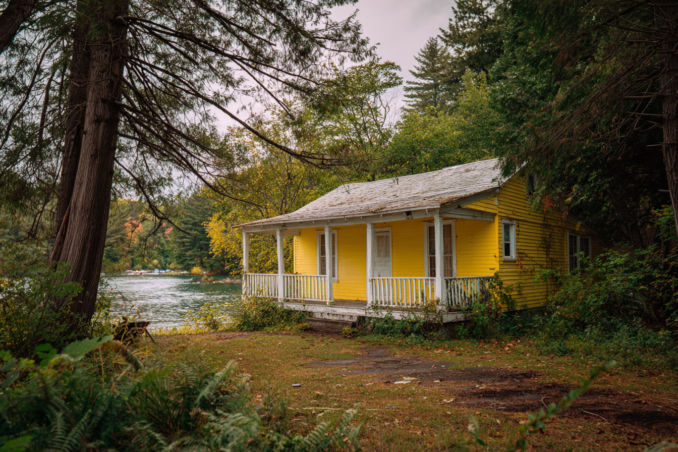 Una casa amarilla | Fuente: Midjourney