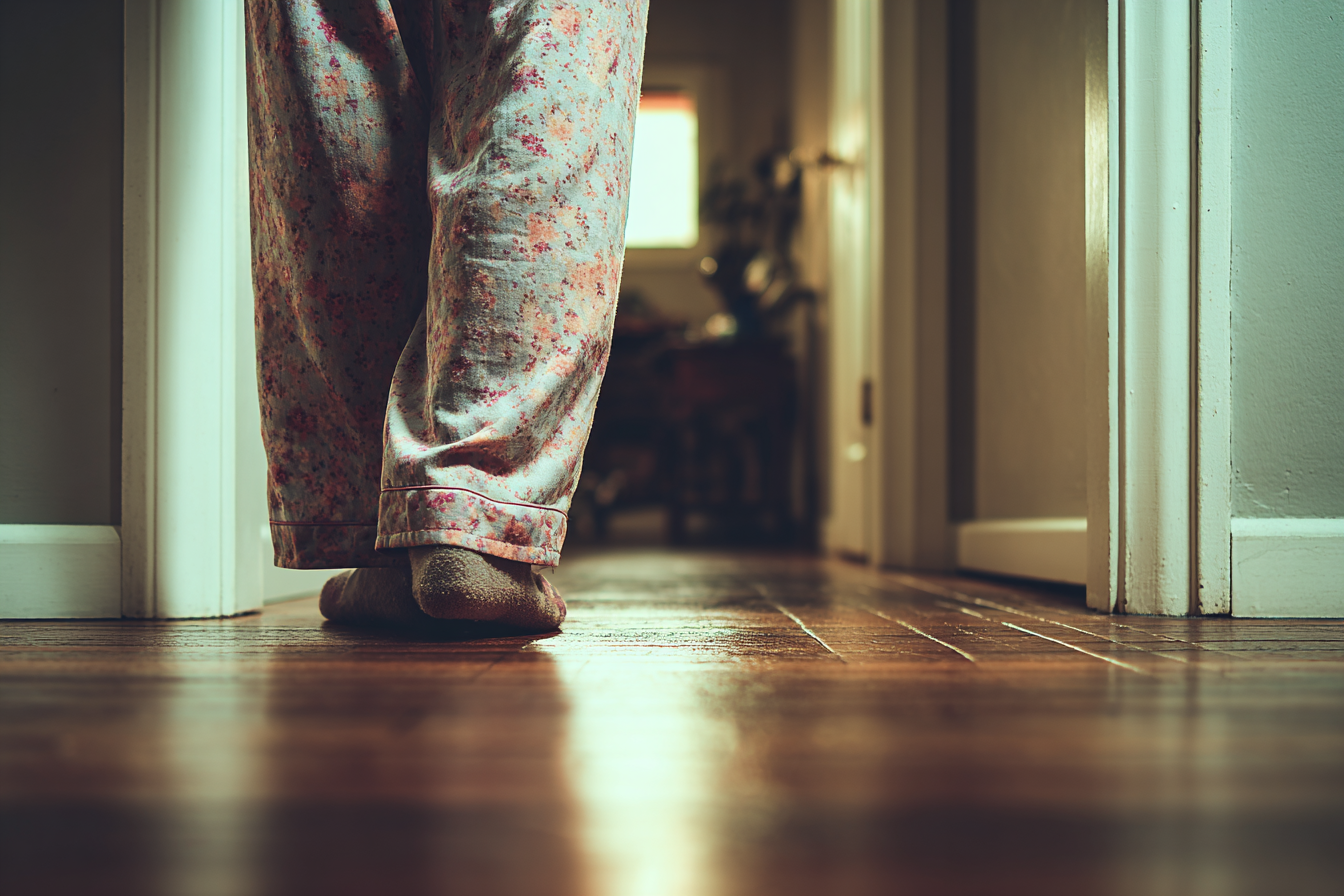 Una persona caminando por un pasillo | Fuente: Midjourney