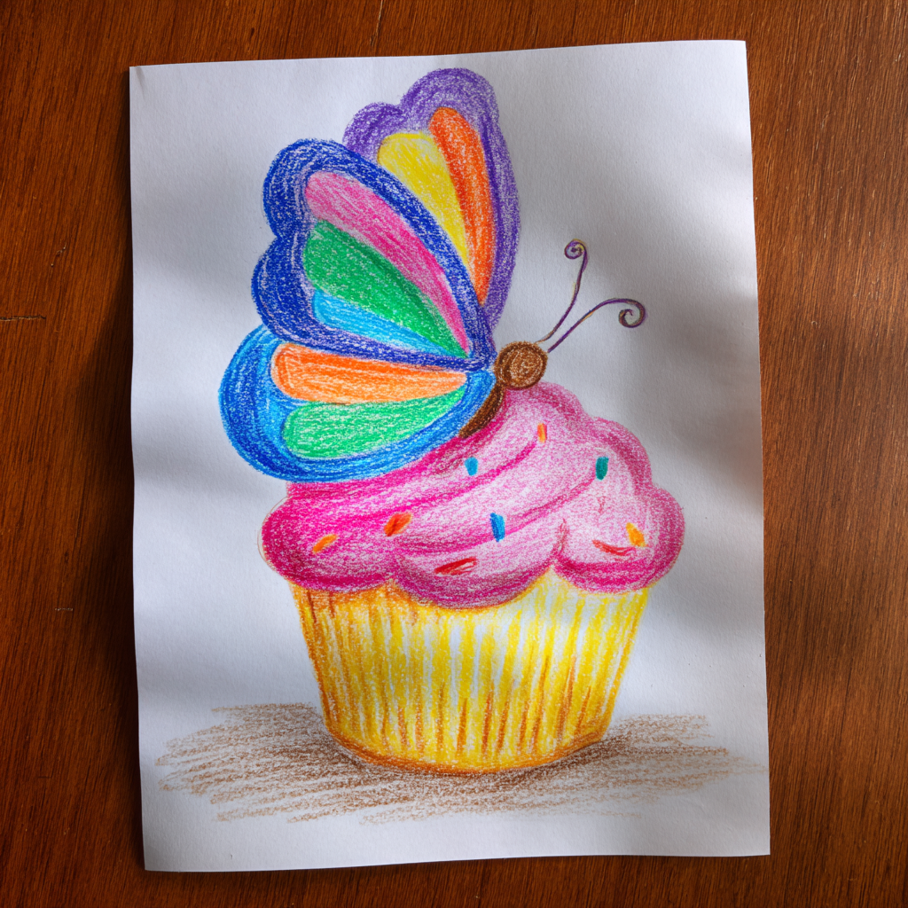 Primer plano de los dibujos de un niño | Fuente: Midjourney