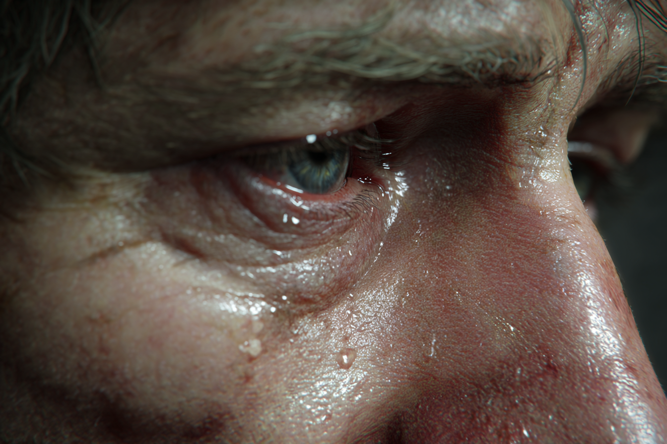 Un hombre llorando | Fuente: Midjourney