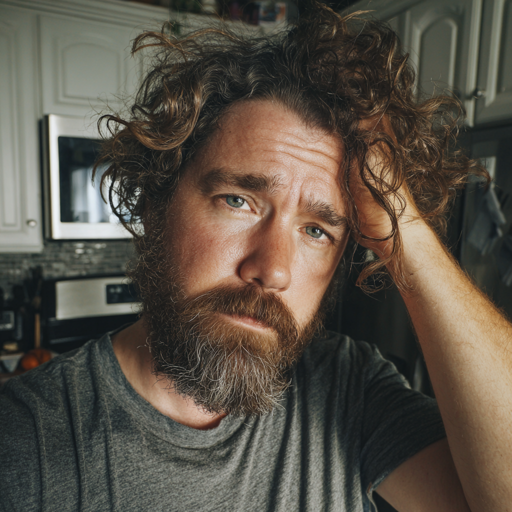 Un hombre de pie con la mano en la cabeza | Fuente: Midjourney