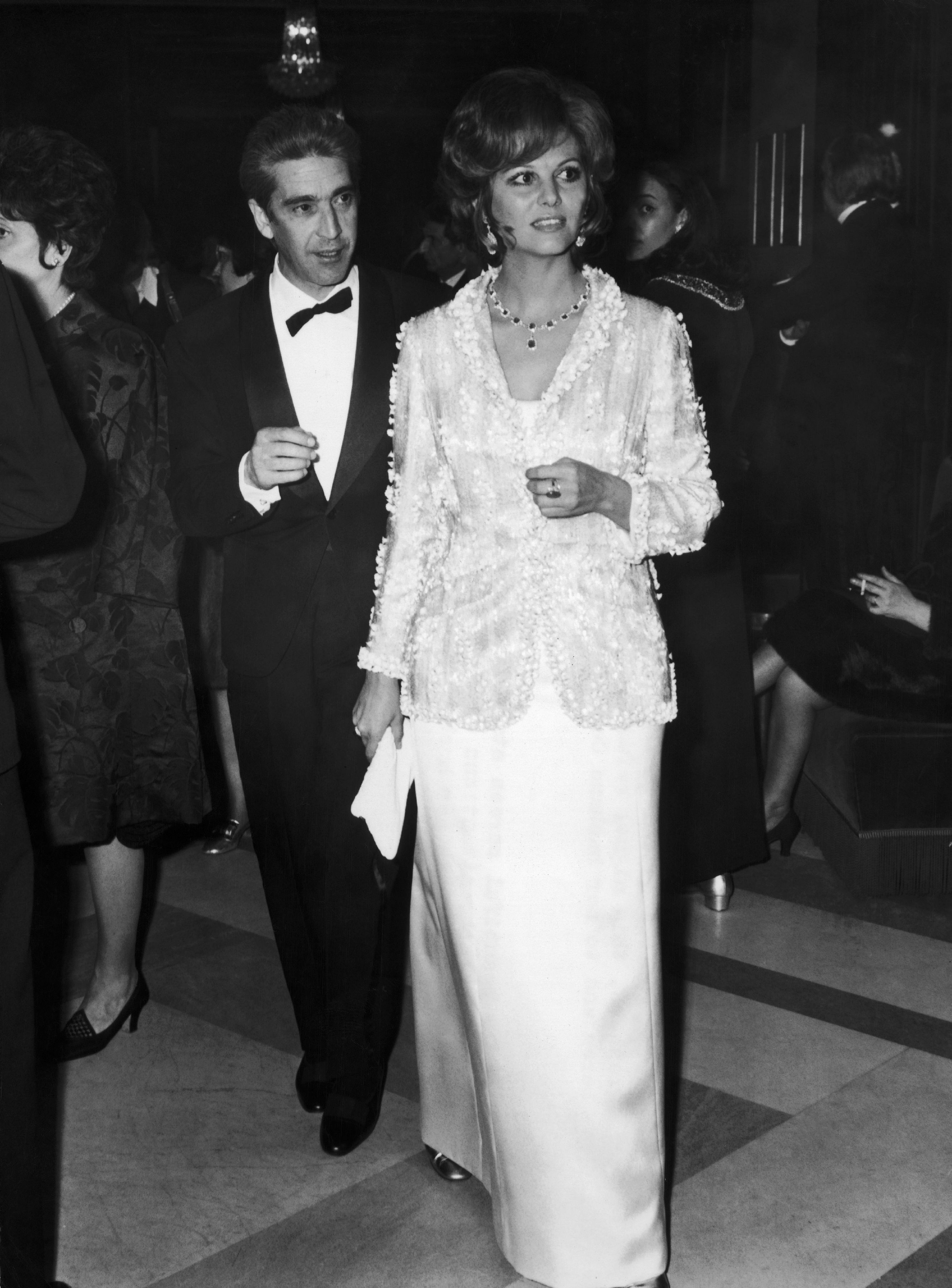 Franco Cristaldi y su esposa en el estreno de