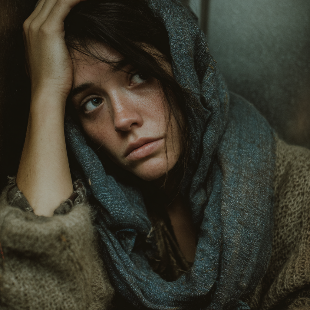 Una mujer emocionada con la mano en la cabeza | Fuente: Midjourney