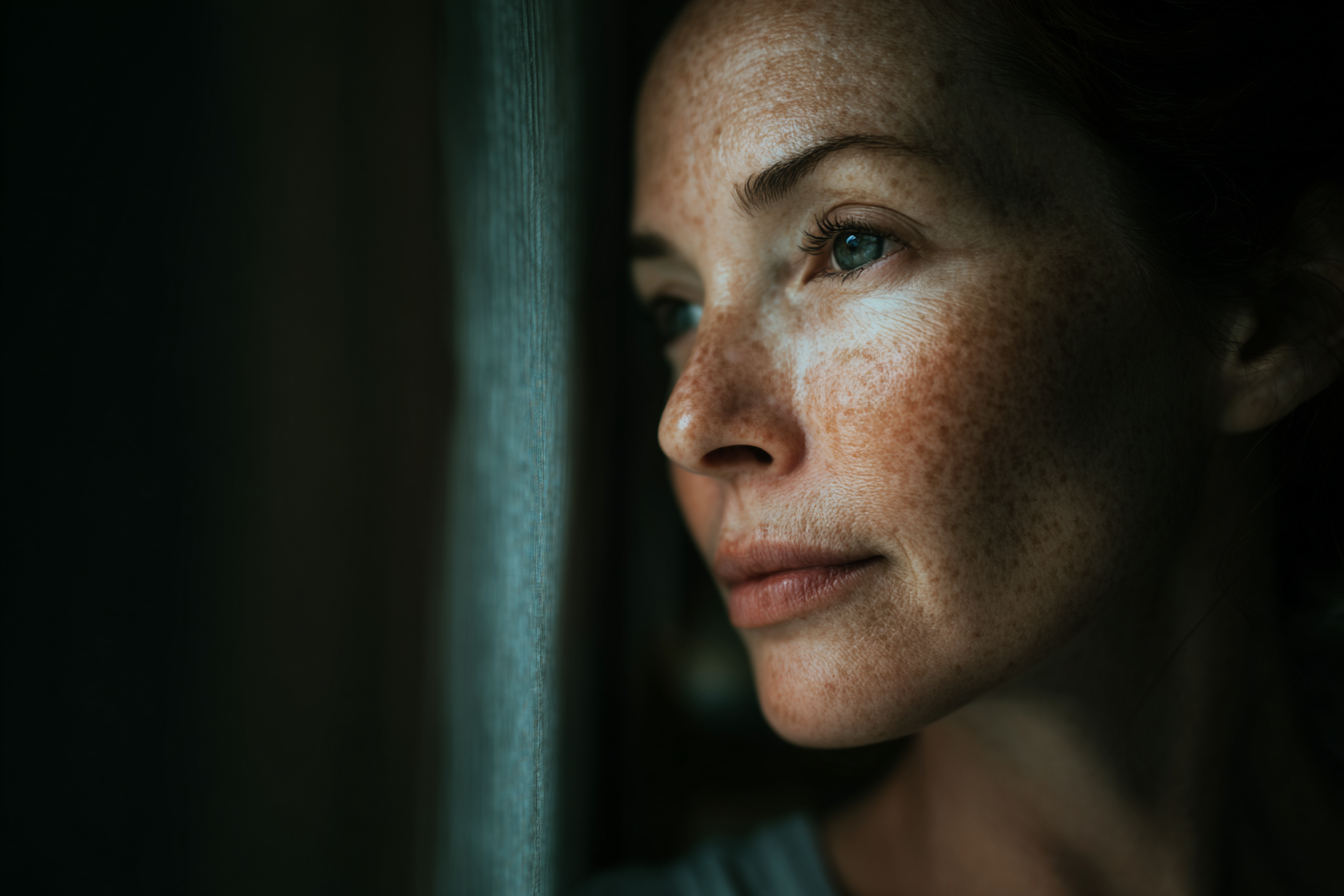 Una mujer junto a una ventana | Fuente: Midjourney