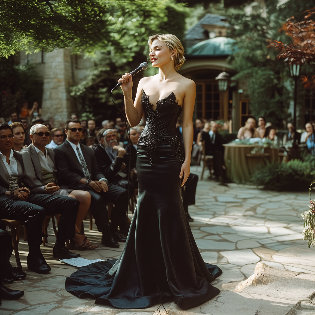 Una novia seria en su boda | Fuente: Midjourney