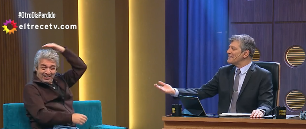 Ricardo Darín y Mario Pergolini en el programa "Otro Día Perdido" de Eltrece | Fuente: Instagram/eltrecetv
