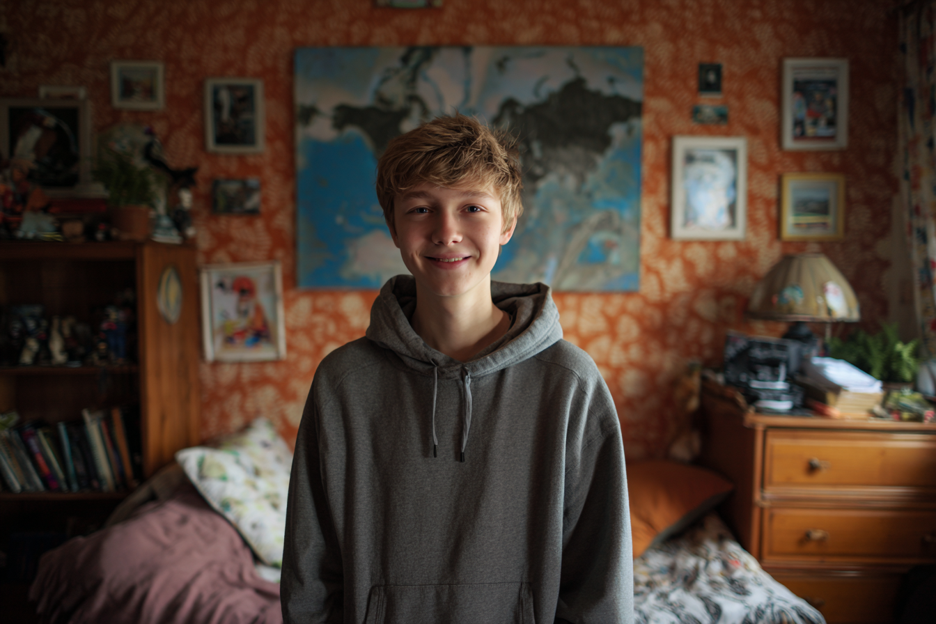 Un adolescente sonriendo | Fuente: Midjourney