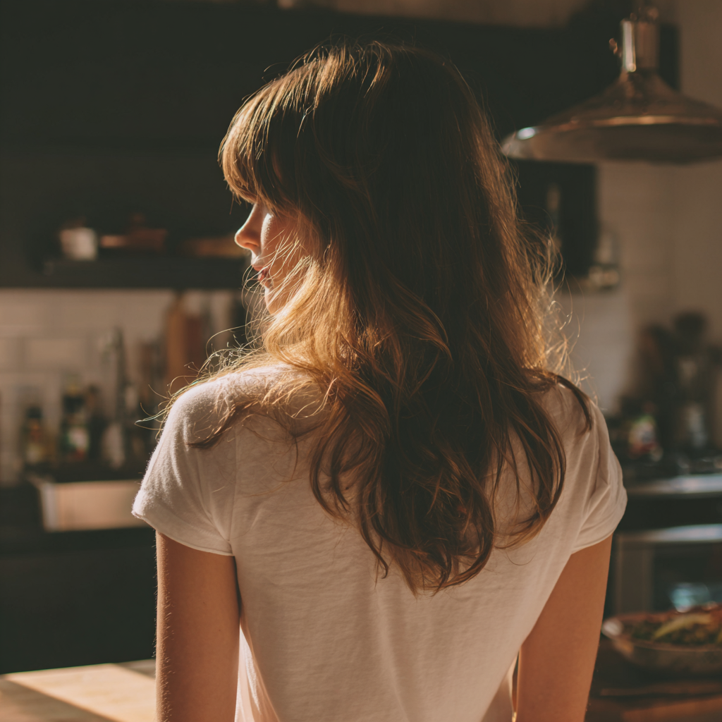Una mujer de pie en una cocina | Fuente: Midjourney