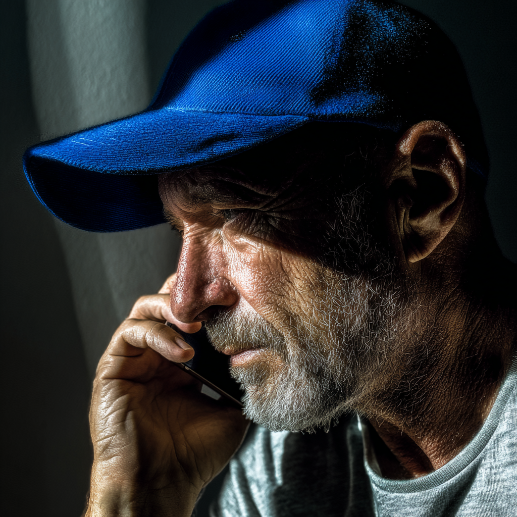 Un hombre con una gorra azul | Fuente: Midjourney