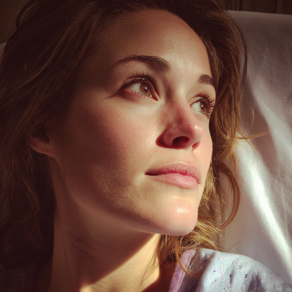 Una mujer tumbada en una cama de hospital | Fuente: Midjourney