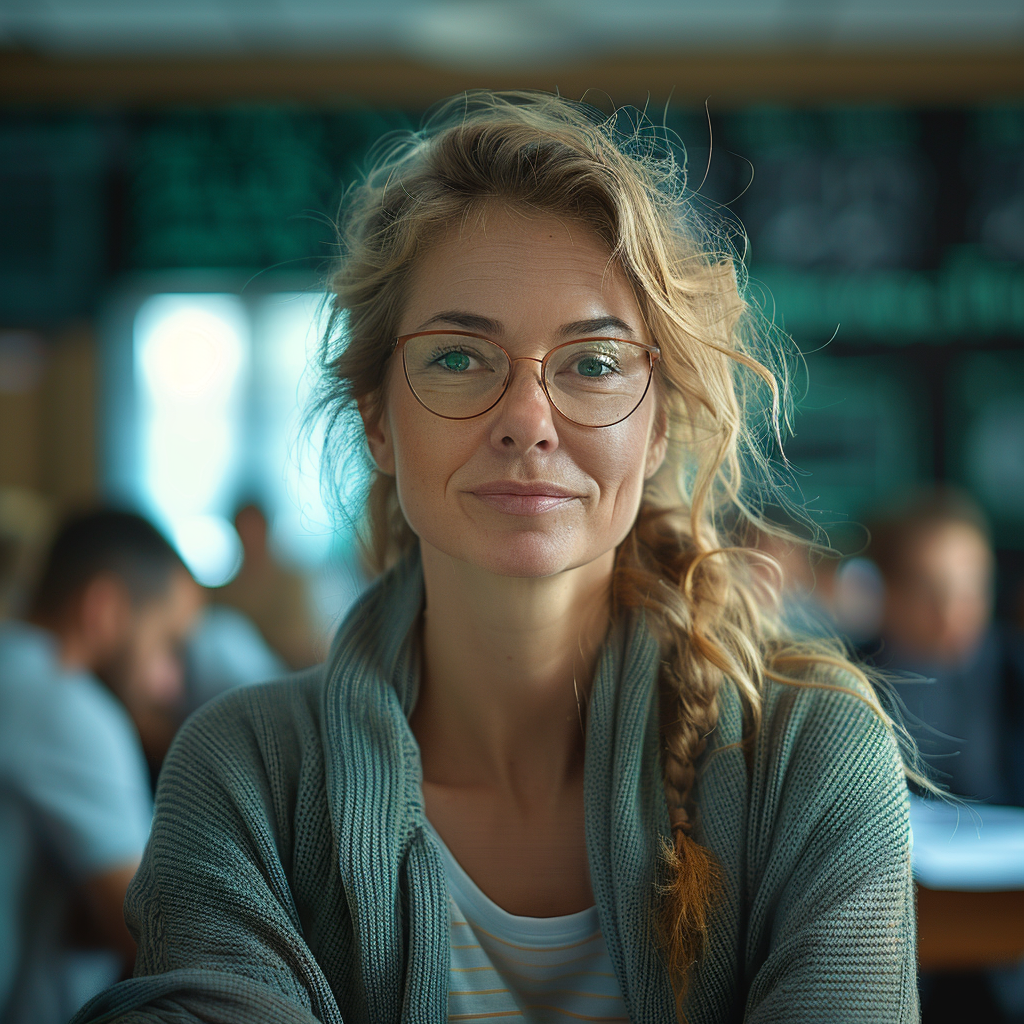 Una mujer guapa con gafas | Fuente: Midjourney
