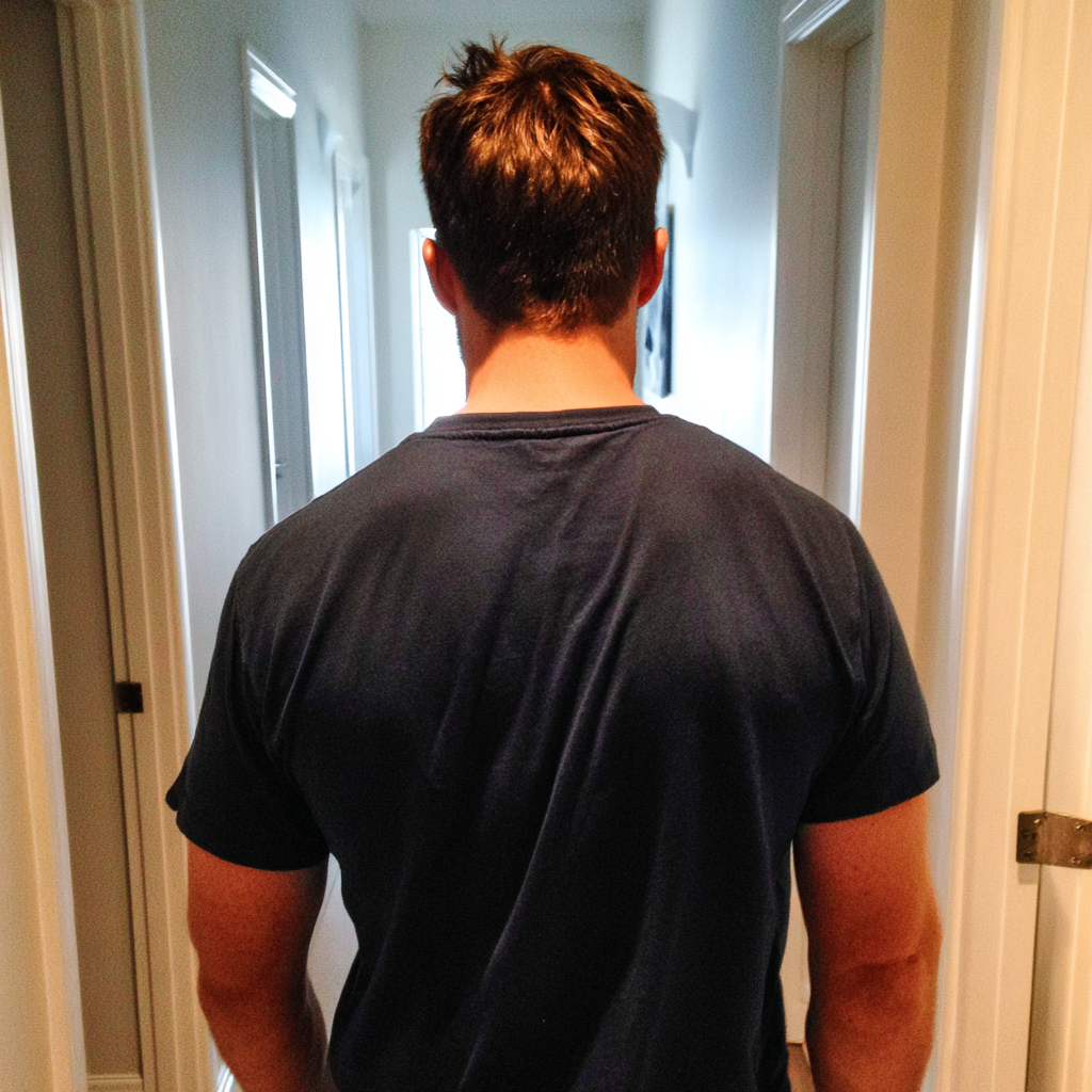 Un hombre caminando por un pasillo | Fuente: Midjourney